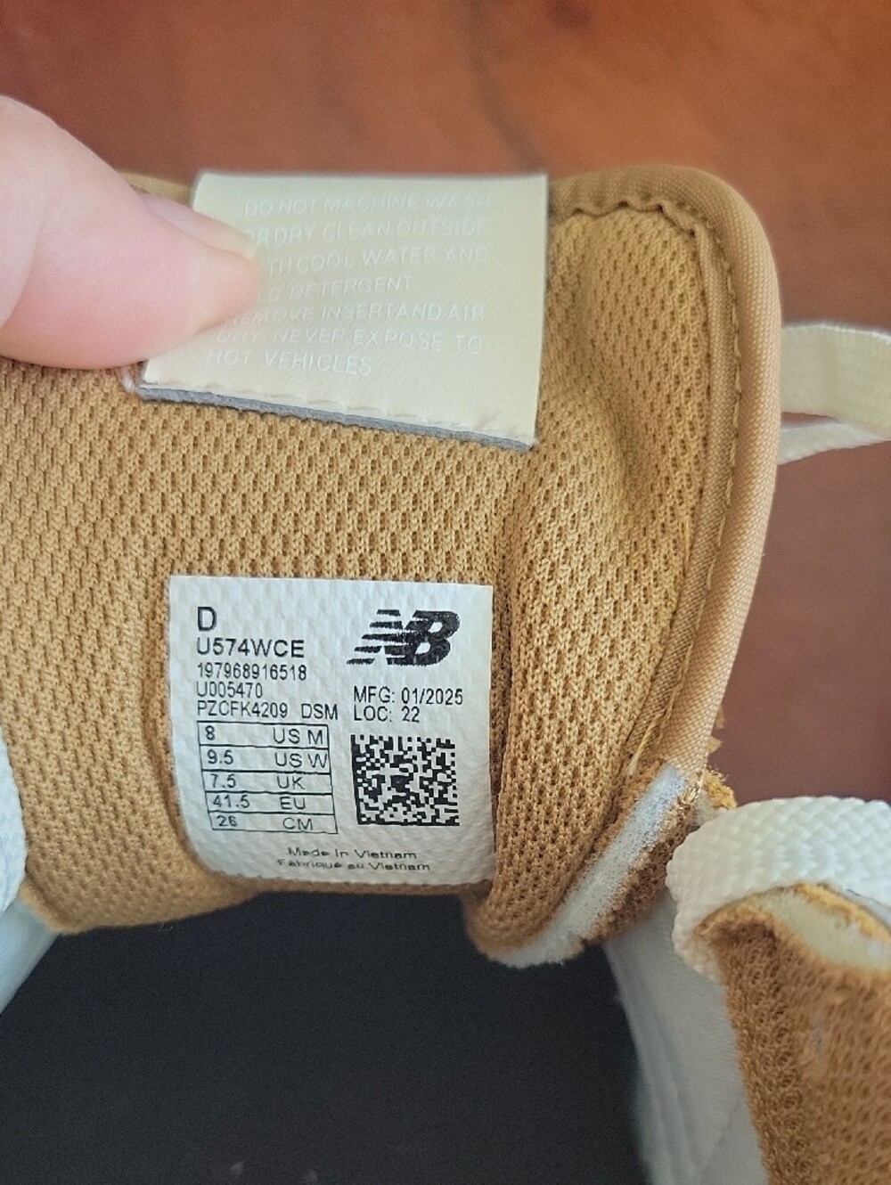 New Balance Women’s Tan Suede 574 Retro Sneakers with Cream Accents (New) - Picture 4 of 8